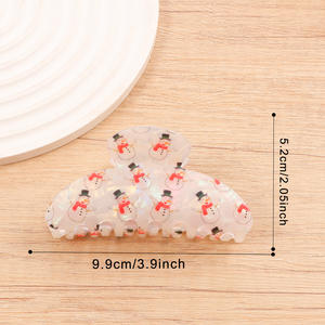 Vente en gros : Nouveautés Pinces à cheveux pour femmes, accessoires de mode mignons en forme de flocon de neige de Noël, pinces à cheveux en plastique - Product Image 5