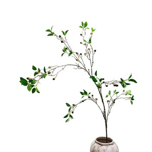Branche d'olivier artificielle Meng Jie 100cm-200cm, bouquet de feuilles vertes et fruits, décoration intérieure - Product Image 5