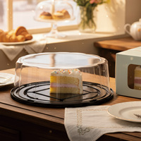 Boîte à gâteau ronde en plastique PET transparent de 8 pouces, conteneur pour pâtisserie, fruits, cheesecake, emballage pour boulangerie