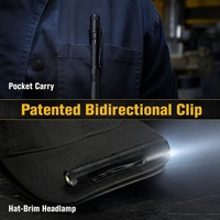 Mini Linterna con Clip Doble y Zoom, 320 Lúmenes, Recargable por USB, Resistente al Agua IP65, Clip para Gorra de Aluminio, Linterna LED de Bolsillo EDC