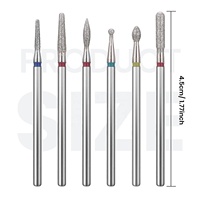 Jeu de 6 forets à ongles, forets à cuticules 3/32 forets en carbure de diamant pour enlever les cuticules des ongles cuticules professionnelles