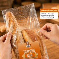 Bolsa Plana de Polietileno LDPE Transparente de Grado Alimenticio, Impresa Personalizada, para Empacar Pan Tostado, Bolsas Transparentes de Plástico para Guardar Pan
