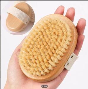 Brosse de bain ovale en hêtre Fq Brand pour peaux sèches, en <span class=keywords><strong>sisal</strong></span> et chanvre, brosse à cheveux ronde en bois à poils de sanglier, pinceau à peinture à poils naturels - Product Image 3