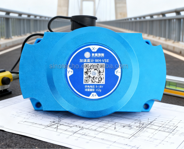 HUAHEIoT 3-Axis Industrial Accelerometer Sensor High Precision Analog Voltage Output for Structural Health Monitoring Vibration