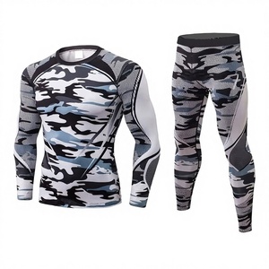 Traje de Compresión de Camuflaje para Hombre, Manga Larga, Cuello Redondo, Secado Rápido, Spandex, Poliéster, Ajuste Deportivo, Ligero, Ropa de Verano - Product Image 3