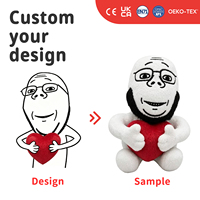 Peluche personnalisée abstraite, figurine Meme personnalisée, poupée en peluche tenant un cœur, cadeau OEM ODM