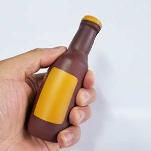 Pelotas Antiestrés Personalizadas con Logotipo, en Forma de Botella de Cerveza, Material PU, Espuma - Product Image 1