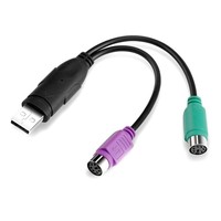 Adaptateur actif PS/2 vers USB, convertisseur double clavier et souris PS2 pour PC portable Windows 10 11 Linux Mac, Plug and Play, sans pilote
