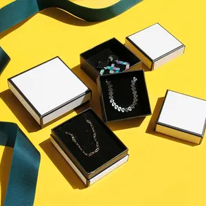 Картонная подарочная коробка для ювелирных изделий с логотипом на заказ, футляр для ожерелья, браслета, небольшая упаковка для ювелирных изделий подружки невесты
