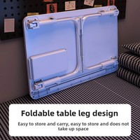 Table pliante en bois compacte pour lits réglables avec lampe de bureau multifonctionnelle à chargement intégré, idéale pour dortoirs, maisons, chambres et études des étudiants