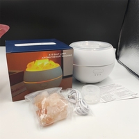 Diffuseur d'arômes Fire 360ml USB, garantie 1 an, humidificateur à brume froide avec pierres de sel de cristal et simulation de flamme 3D pour huiles essentielles