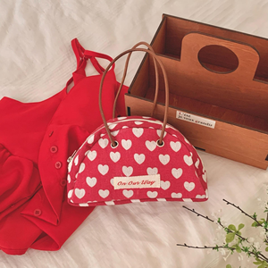 กระเป๋าผ้าแคนวาสแบบกึ่งกลมลายลูกกวาดน่ารักกระเป๋าถือโพลีเอสเตอร์แบบพกพาสำหรับเดินทางกระเป๋าใส่เหรียญนักเรียนมีซิปสำหรับเก็บของแบบลำลอง - Product Image 1