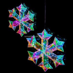 PRIMAVERA PLANTAR Brillante Venta al por mayor Copo de nieve Árbol de Navidad Adornos colgantes Decoraciones navideñas - Product Image 2