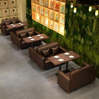 Meubles de café thaïlandais, style moderne, gain de place, table et chaises en bois pour restaurant, restauration rapide, salle à manger, café