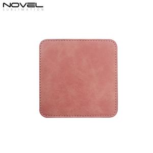 Sous-verres carrés en cuir PU coloré pour boissons, sous-verres vierges pour sublimation, imprimables, 10 cm * 10 cm - Product Image 2
