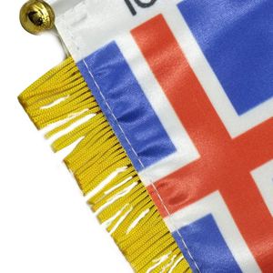 Custom Logo ICELAND Pennant <b>Flag</b> for Car Rearview Mirror & Home Decoration Digital Printed Techniques - Product Image 4