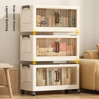 Armoire de rangement sans assemblage requis, multi-niveaux, pour vêtements et couettes, extra-large, en plastique pliable, pour chambre à coucher