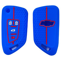 Étui de clé de voiture en silicone à motif nid d'abeille, pliable, haut de gamme, modifié pour Chevrolet Avalanche Crew Cab 2009-2013, avec 4 boutons