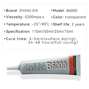 Superpegamento Adhesivo B6000 110ML Multiusos Impermeable <span class=keywords><strong>Pegamento</strong></span> Zhanlida Reparación de Cerámica Vidrio Zapatos <span class=keywords><strong>Ropa</strong></span> Tela - Product Image 6