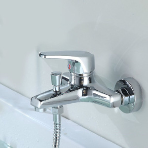 Robinet de douche mural en cuivre, monocommande, avec cartouche céramique polie, pour ensemble de douche de salle de bain moderne - Product Image 1