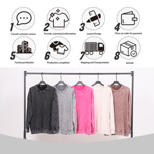 Sudadera Unisex Holgada con Cuello Redondo, Estilo Arrugado, Lavado con Efecto Nieve Otoñal, 400g, con Estampado Floral, Servicio OEM - Product Image 4