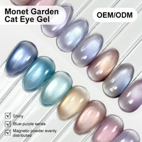R S Nail Nouveauté 15ml Monet Garden Cat Eye Gel Série Bleu Violet Anti-Sédimentation Vernis Gel Magnétique Fort