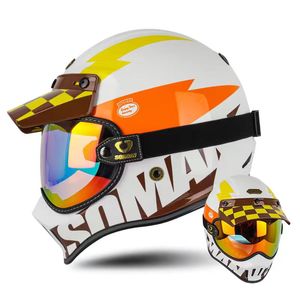 Casque de motocross rétro en fibre de carbone, toutes saisons, unisexe, pour la conduite hors route en montagne - Product Image 4
