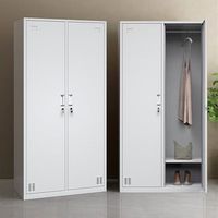 Armoire Métallique à 2 Portes Grande Capacité, Verrouillable, Idéale pour Salle de Sport, Dortoir, Vestiaire du Personnel