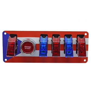 Botón de arranque de motor 6 en 1, indicador LED, interruptores de palanca, relé Precableado de 12V, Panel de interruptor de encendido de carreras de coches para RV marino - Product Image 6