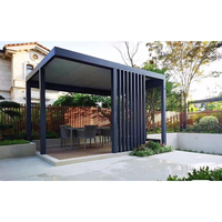 Perche à rouleau électrique avec système de fermeture éclair, Pergola en aluminium motorisée, étanche et bioclimatique pour café, piscine, jardin, gazébo
