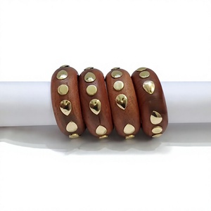 Nouveau bracelet de luxe en bois et laiton plaqué or, motif cœur mignon, tendance, fait main, classique, élégant, bijoux unisexes pour mariage femme - Product Image 4