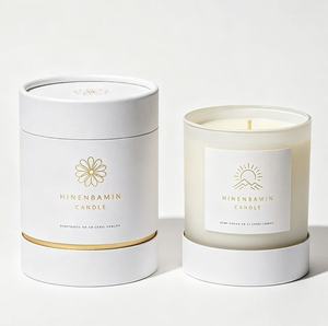 Scented Candle <b>White</b> Paper Tube Packaging Recyclable Cylindrical <b>Box</b> for Home Fragrance - Product Image 4