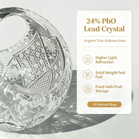 Panier à fruits en cristal sculpté à la main avec 24% de PbO, panier cadeau de luxe, centre de table, ornement pour la réception d'hôtel, événement de banquet