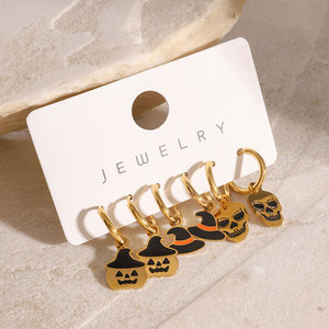 Pendientes de Moda Góticos al por Mayor, Chapados en Oro Fino de 14K y 18K, de Acero Inoxidable 316L con Rubí, para Halloween, para Mujeres y Hombres - Product Image 3