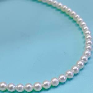 Collier en perles de gourde d'eau douce naturelles très vendues, 3-4 mm, cercle presque parfait, forte luminosité, légers défauts, vente en gros - Product Image 2