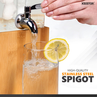 Nouveauté, fabrication moderne, distributeur de boissons en acrylique de qualité supérieure, transparent avec support en bambou