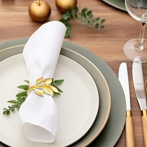 ห่วงรัดผ้าเช็ดปากโลหะหรูหราและทนทานน้ำหนักเบาดีไซน์เรียบเนียนเหมาะสำหรับการตั้งโต๊ะอย่างมีสไตล์ในบ้านและโรงแรม - Product Image 3