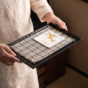 Ensemble de tapis de brassage à sec traditionnels chinois, carré, antidérapant, pour table à thé, isolation thermique, plateau à thé, accessoires pour le thé - Product Image 2