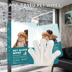 Guanti Salviette Monouso Melly per la Pulizia degli Animali Domestici, Confezionati Singolarmente, a Base Vegetale, Non Tessuti, Formula Delicata, Senza Risciacquo, per Cani - Product Image 2