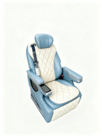 Sièges de van électriques de luxe sur mesure pour Mercedes Sprinter/Vito, siège de voiture VIP bleu et blanc avec surpiqûres en diamant