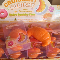 Nouveau Jouet Anti-Stress en Forme de Croissant, Bloc de Construction Fait Main, Balle Squishy Croustillante, Matériau TPR, Marque PRT