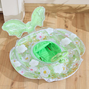 Bouée de natation gonflable pour bébé fille avec siège, motif tournesol à paillettes, en forme de bateau, équipement aquatique - Product Image 4