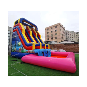 Jeu <span class=keywords><strong>de</strong></span> parc aquatique gonflable terrestre mobile drôle pour adultes en plein air grand parc aquatique au sol toboggan aquatique gonflable avec grande <span class=keywords><strong>piscine</strong></span> - Product Image 6
