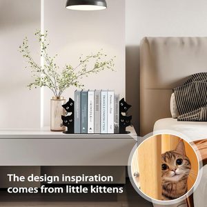 Porte-livres Chat Paresseux pour Étagères – Décoratifs, Modernes, Métalliques et Mobiles pour Livres Lourds – Butées de Livres pour Bureau et Décoration Intérieure - Product Image 4