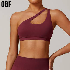 Soutien-gorge de sport à épaule unique pour femmes exercice sangle gauche soutien-gorge de Yoga mignon soutien moyen haut coupé confortable et respirant - Product Image 6
