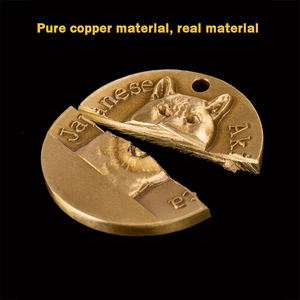 Premium individuelle Haustier-Tags Anaglyph Namensschild Anti-Verlust Name ID QR-Code Hundekragen Charme Mikroschips reines Messing-Hunde-Tag - Product Image 3