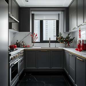 Gabinetes de Cocina Modernos de Lujo en Madera Maciza de Roble, Estructura Modular de MDF, Juego de Armarios Personalizados para Uso en Hoteles OE HOME - Product Image 6