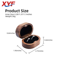 Boîte en bois de bambou rustique pour bague, petite boîte de rangement pour bague de fiançailles, idéale pour les propositions et les cérémonies de mariage