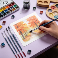 Nouveaux pinceaux professionnels pour artistes 2026, 10 pièces, en nylon de qualité supérieure, manche en bois de bouleau bleu, pour aquarelle