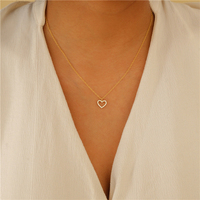 Collier coeur cubique Forever Pave collier d'amour pour petite amie collier coeur en argent